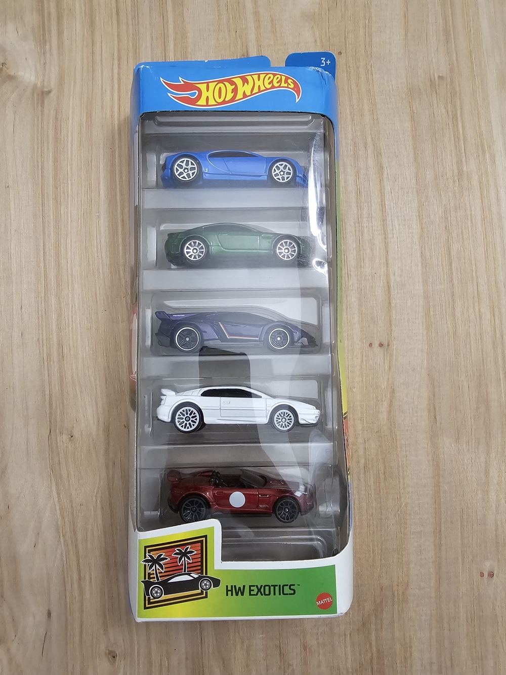 Hot Wheels 2020 Exotics 5-Pack - Blue, Green, Purple, White, Red